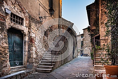 Montemerano, Grosseto, Tuscany, Italy - small medieval village i Stock Photo